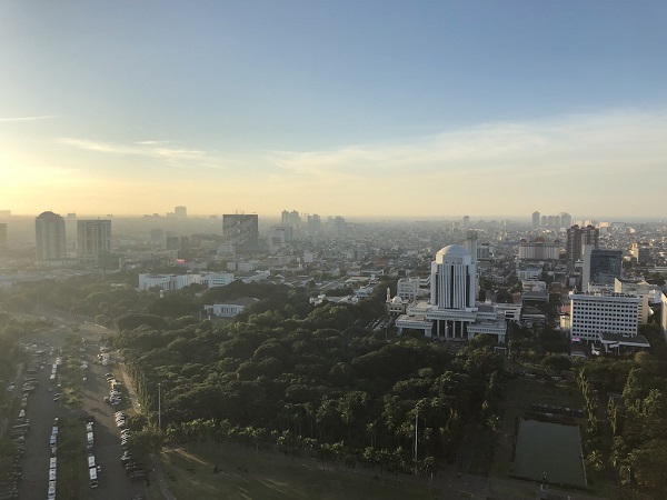 Jakarta skyline from the top of Monas, the national monument