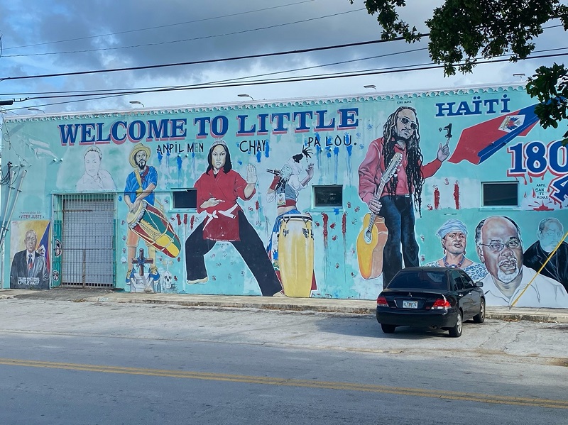 Mural that commemorates Haitian leaders who helped to develop and protect Little Haiti (Miami, Florida).