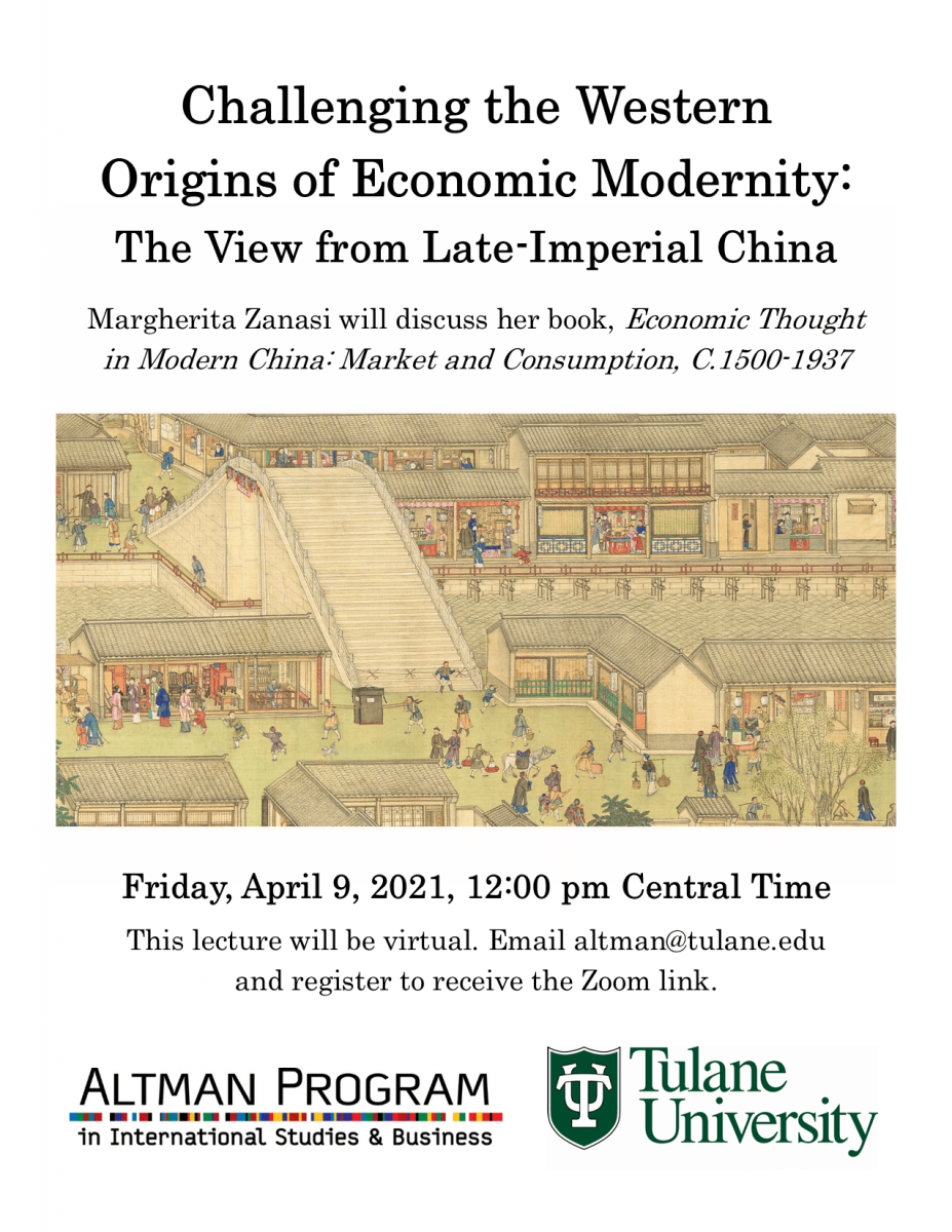 Flyer for Margherita Zanasi's lecture