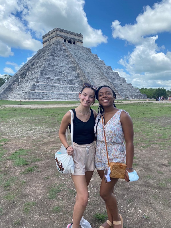 Serena and Ayanna at Chichen Itza in Mexico.